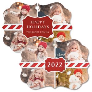 Candy Cane Personalized Photo Ornament - Bracket 4