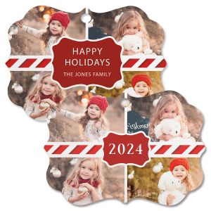 Candy Cane Personalized Photo Ornament - Bracket 4