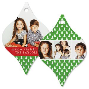 Green Tree Photo Ornament – Tapered