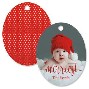 Merriest Personalized Photo Ornament – Oval
