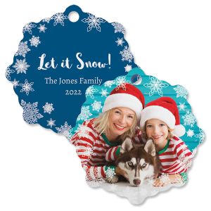 Let It Snow Personalized Photo Ornament – Snowflake