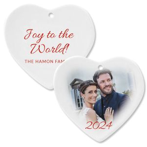 Joy Personalized Photo Ornament – Heart