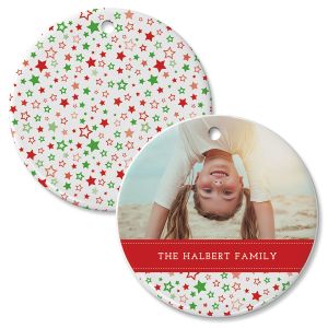 Holiday Stars Personalized Photo Ornament
