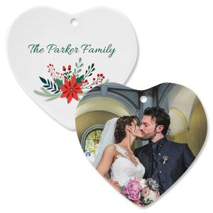 Holly Personalized Photo Heart Ornament