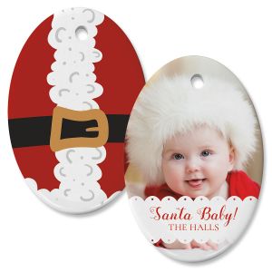 Santa Baby Photo Ornament – Oval