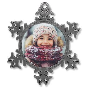 Full Photo Ornament - Metal Snowflake