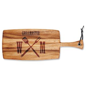 Grillmaster Engraved Wood Paddle Cutting Board 