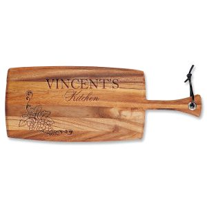Vineyard Engraved Wood Paddle Cutting Board