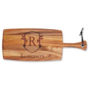 Scholar Crest Engraved Wood Paddle Cutting Board