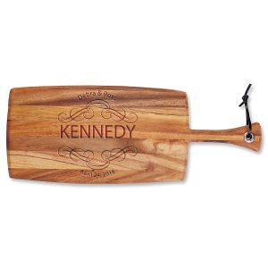 Scroll Engraved Wood Paddle Cutting Board