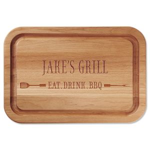 Eat, Drink, BBQ Engraved Wood Cutting Board