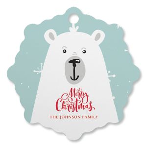 Polar Bear Ceramic Personalized Christmas Ornament
