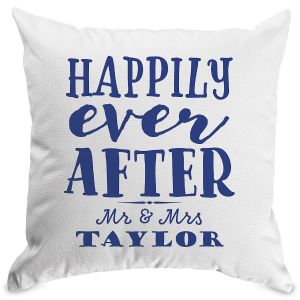 Happily Ever After Personalized Pillow White