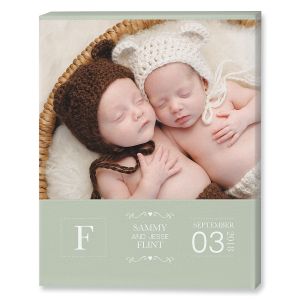 Baby Picture Green Photo Canvas