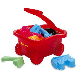 Personalized Red Plastic Wagon Set