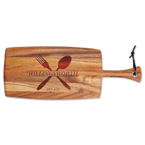 Utensils Engraved Wood Paddle Cutting Board
