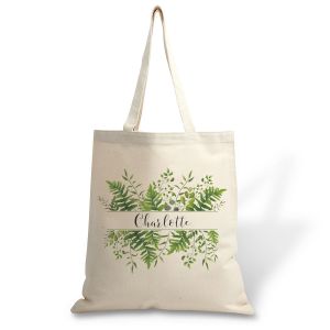 Personalized Family Greenery Canvas Tote
