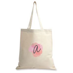 Watercolor Initial Personalized Canvas Tote
