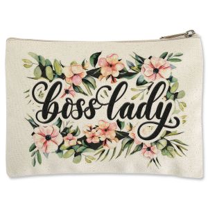 Boss Lady Zippered Canvas Pouch
