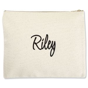 First Name Zippered Personalized Canvas Pouch