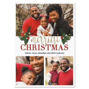 3 Greetings Personalized Photo Christmas Cards