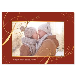 Red Joy Personalized Photo Christmas Cards