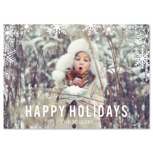 Snowflake Personalized Photo Christmas Cards