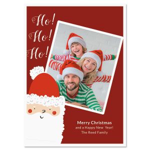 Ho Ho Ho Personalized Photo Christmas Cards