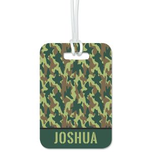 Green Camo Personalized Luggage Tag