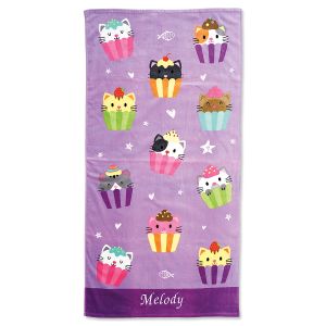 Kitten Cupcake Personalized Towel