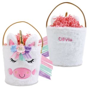 Unicorn Personalized Plush Easter Basket
