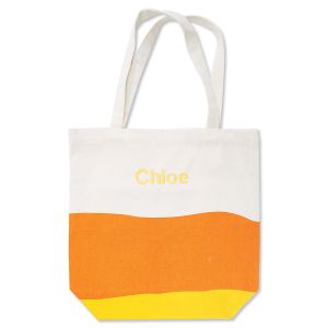 Candy Corn Stripe Personalized Halloween Tote