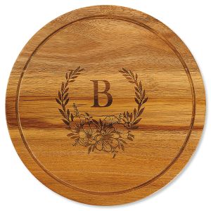 Floral Acacia Personalized Cheese Board Set