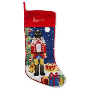 Nutcracker Heirloom Needlepoint Personalized Christmas Stocking