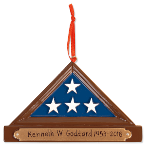 Flag Display Case Personalized Resin Ornament