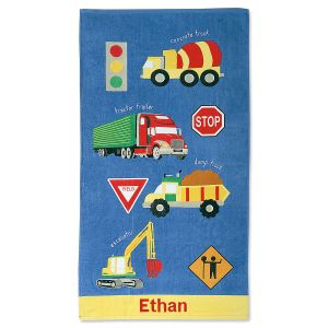 Trucks & Traffic Signs Personalized Towel