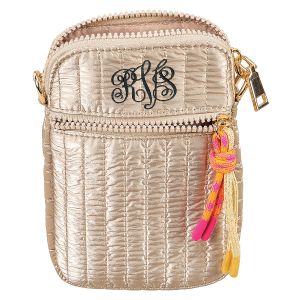 Gold Monogrammed Logan Crossbody Bags