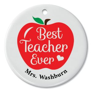 Best Teacher Personalized Round Ornament