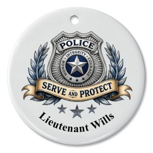Police Officer Personalized Round Ornament