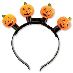 LED Flashing Pumpkin Headband
