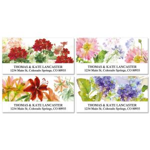 Watercolor Flowers Deluxe Address Labels  (4 Designs)
