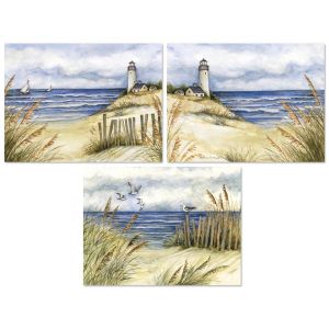 Lighthouse on Beach Note Cards