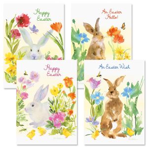 Easter Bunny Watercolor Easter Cards