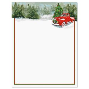 Red Truck Christmas Letter Papers