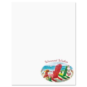 Beach Chairs Christmas Letter Papers