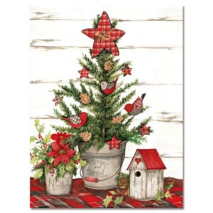 Red Plaid Tree Note Cards