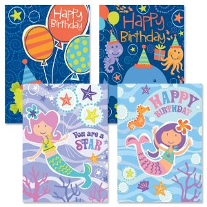 Under the Sea Kids' Birthday Cards and Seals