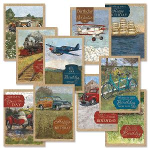 Vintage Travel Birthday Cards Value Pack