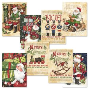 Retro Santa Christmas Cards Value Pack