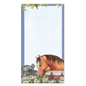Horses Lined Magnetic Shopping List Pad
